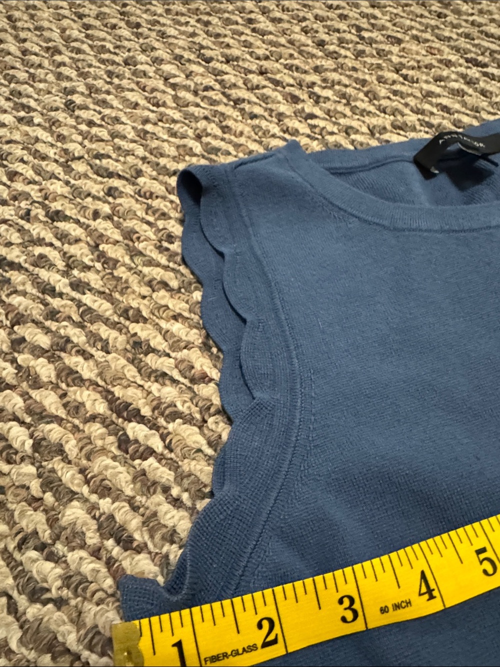 Ann Taylor Navy Scallop-Trim Sleeveless Knit Tank - Picture 6 of 6